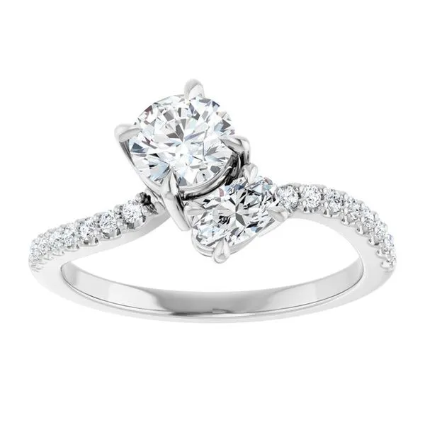 Two-Stone Bypass Engagement Ring Image 3 Raleigh Diamond Fine Jewelry Raleigh, NC