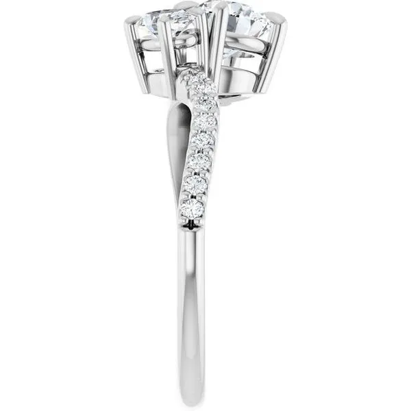 Two-Stone Bypass Engagement Ring Image 4 Raleigh Diamond Fine Jewelry Raleigh, NC