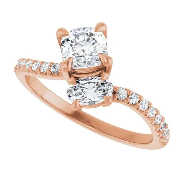 Two-Stone Bypass Engagement Ring Image 5 Raleigh Diamond Fine Jewelry Raleigh, NC