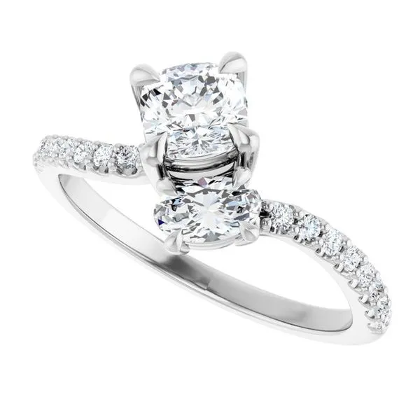 Two-Stone Bypass Engagement Ring Image 5 Raleigh Diamond Fine Jewelry Raleigh, NC