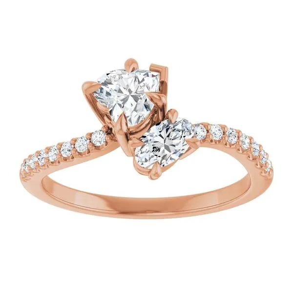 Two-Stone Bypass Engagement Ring Image 3 Raleigh Diamond Fine Jewelry Raleigh, NC