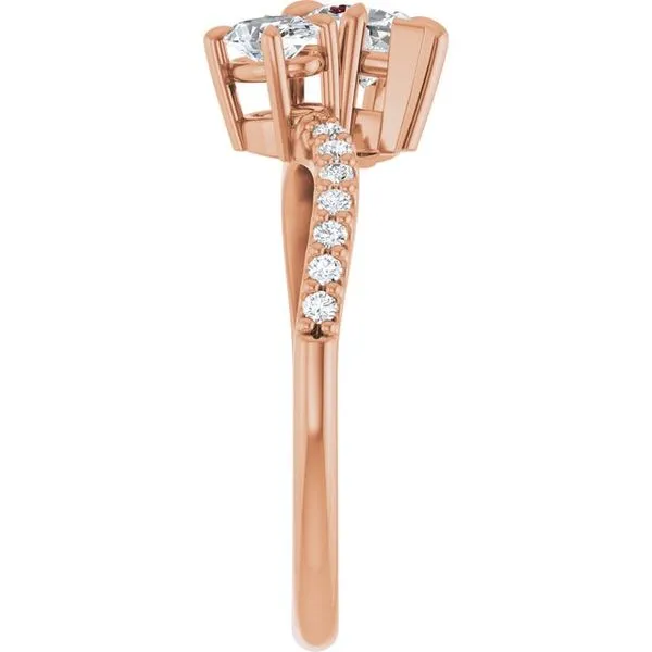 Two-Stone Bypass Engagement Ring Image 4 Raleigh Diamond Fine Jewelry Raleigh, NC