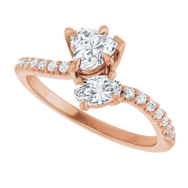 Two-Stone Bypass Engagement Ring Image 5 Raleigh Diamond Fine Jewelry Raleigh, NC