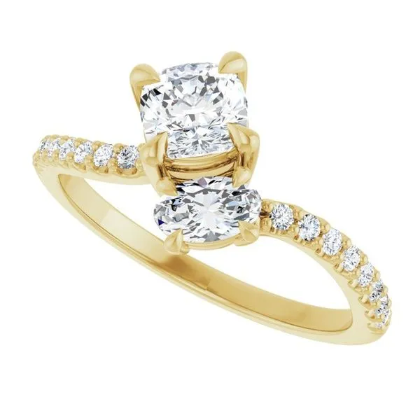 Two-Stone Bypass Engagement Ring Image 5 Raleigh Diamond Fine Jewelry Raleigh, NC