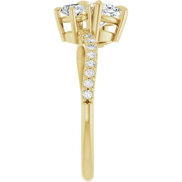 Two-Stone Bypass Engagement Ring Image 4 Raleigh Diamond Fine Jewelry Raleigh, NC