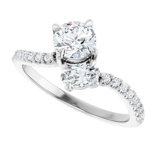 Two-Stone Bypass Engagement Ring Image 5 Raleigh Diamond Fine Jewelry Raleigh, NC