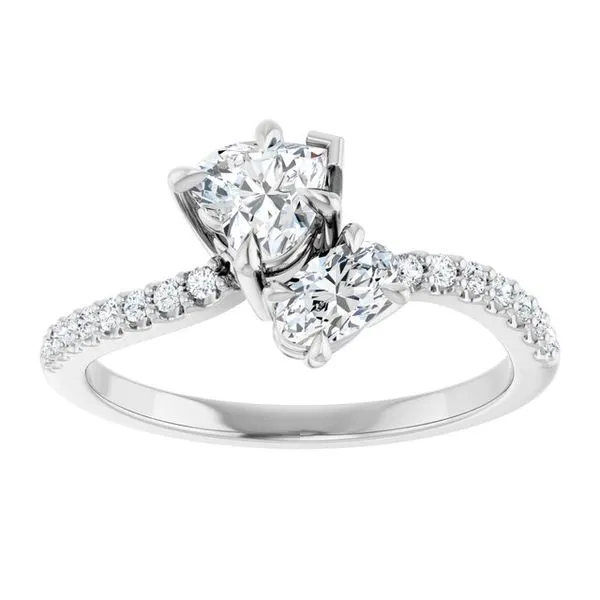 Two-Stone Bypass Engagement Ring Image 3 Raleigh Diamond Fine Jewelry Raleigh, NC