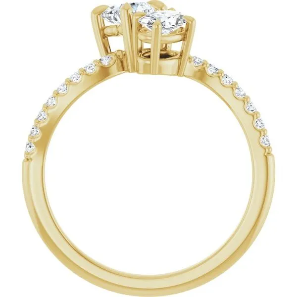 Two-Stone Bypass Engagement Ring Image 2 J. Thomas Jewelers Rochester Hills, MI