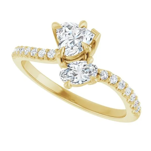 Two-Stone Bypass Engagement Ring Image 5 J. Thomas Jewelers Rochester Hills, MI