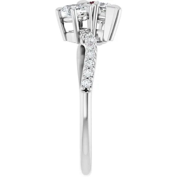 Two-Stone Bypass Engagement Ring Image 4 Raleigh Diamond Fine Jewelry Raleigh, NC