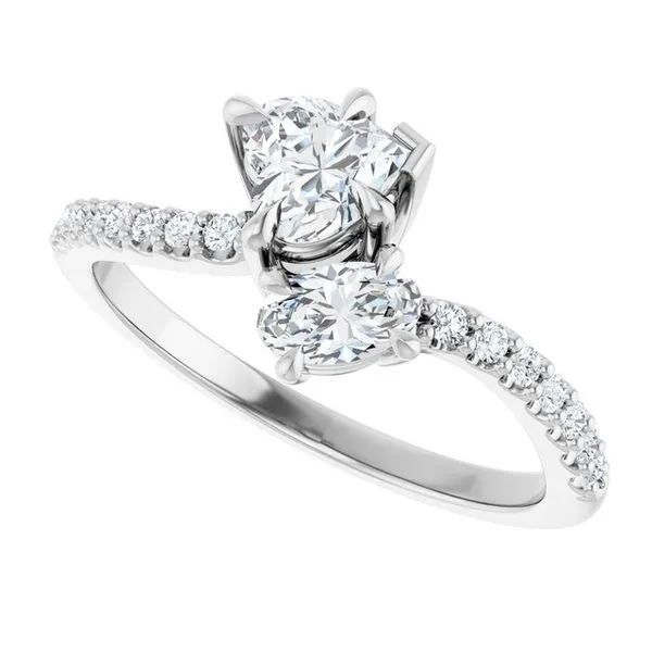 Two-Stone Bypass Engagement Ring Image 5 Raleigh Diamond Fine Jewelry Raleigh, NC