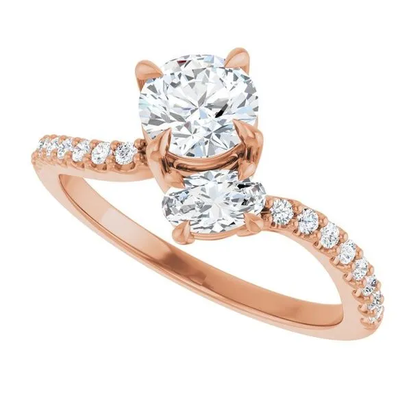 Two-Stone Bypass Engagement Ring Image 5 Raleigh Diamond Fine Jewelry Raleigh, NC