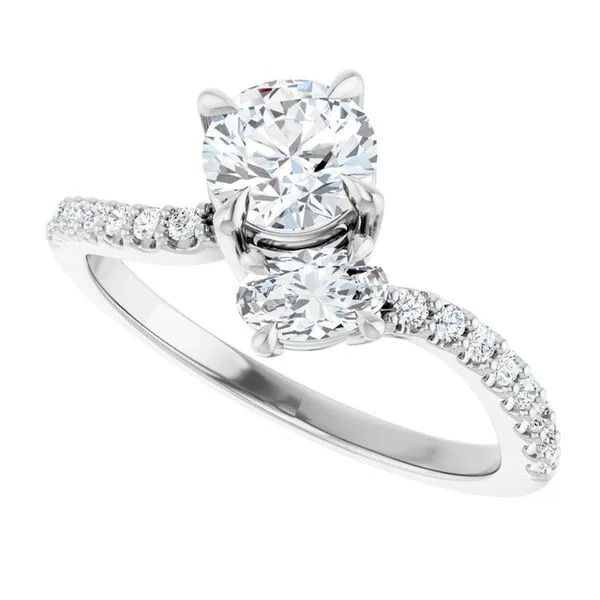 Two-Stone Bypass Engagement Ring Image 5 Raleigh Diamond Fine Jewelry Raleigh, NC