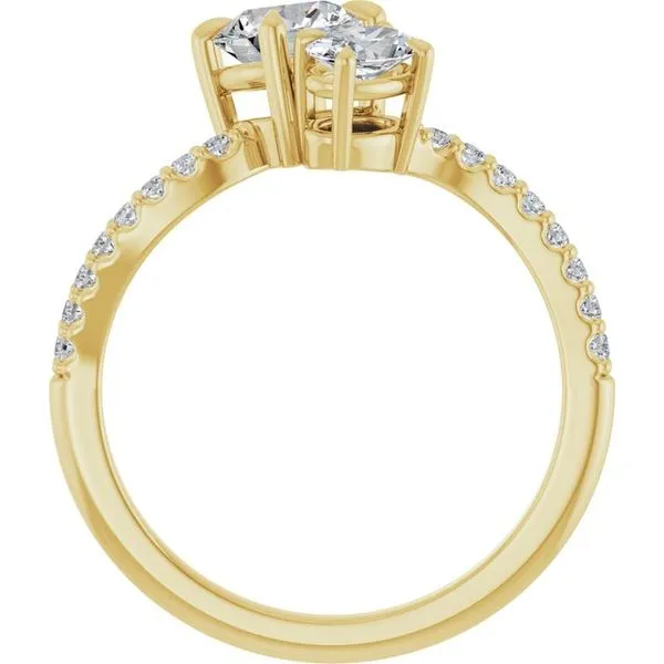 Two-Stone Bypass Engagement Ring Image 2 Raleigh Diamond Fine Jewelry Raleigh, NC