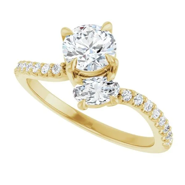 Two-Stone Bypass Engagement Ring Image 5 Raleigh Diamond Fine Jewelry Raleigh, NC