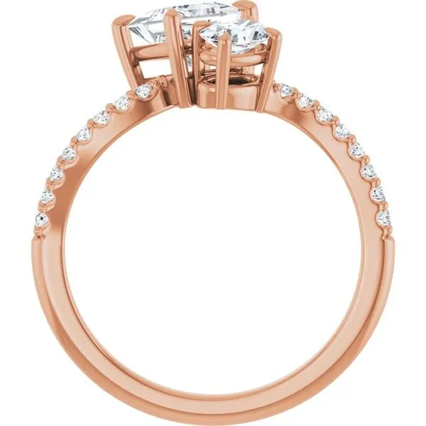 Two-Stone Bypass Engagement Ring Image 2 Raleigh Diamond Fine Jewelry Raleigh, NC