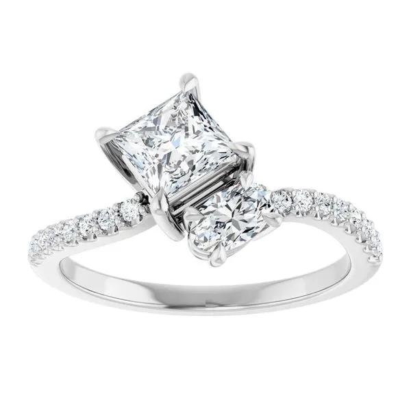 Two-Stone Bypass Engagement Ring Image 3 Raleigh Diamond Fine Jewelry Raleigh, NC