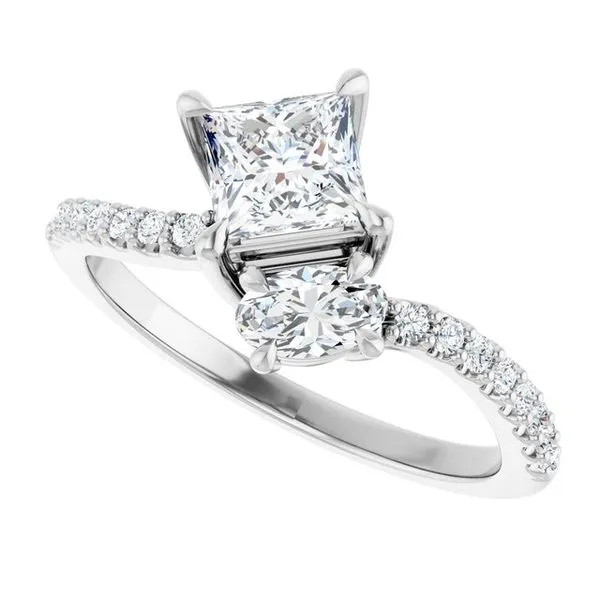 Two-Stone Bypass Engagement Ring Image 5 Raleigh Diamond Fine Jewelry Raleigh, NC