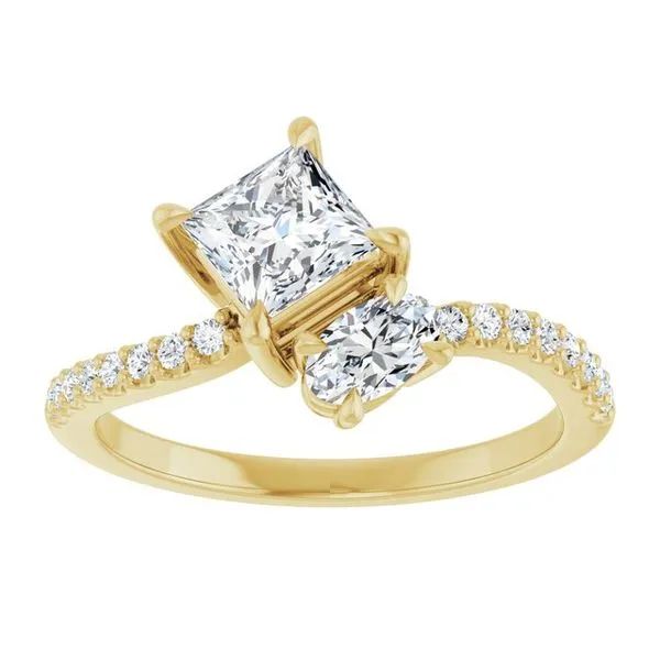 Two-Stone Bypass Engagement Ring Image 3 Raleigh Diamond Fine Jewelry Raleigh, NC