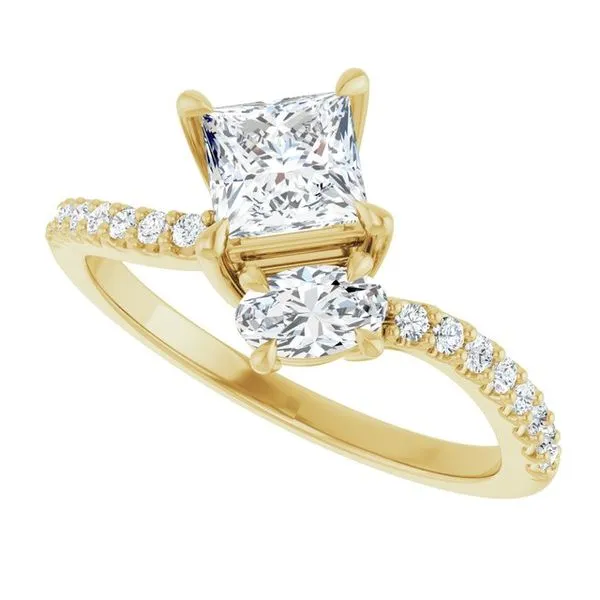 Two-Stone Bypass Engagement Ring Image 5 Raleigh Diamond Fine Jewelry Raleigh, NC