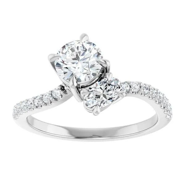 Two-Stone Bypass Engagement Ring Image 3 Raleigh Diamond Fine Jewelry Raleigh, NC