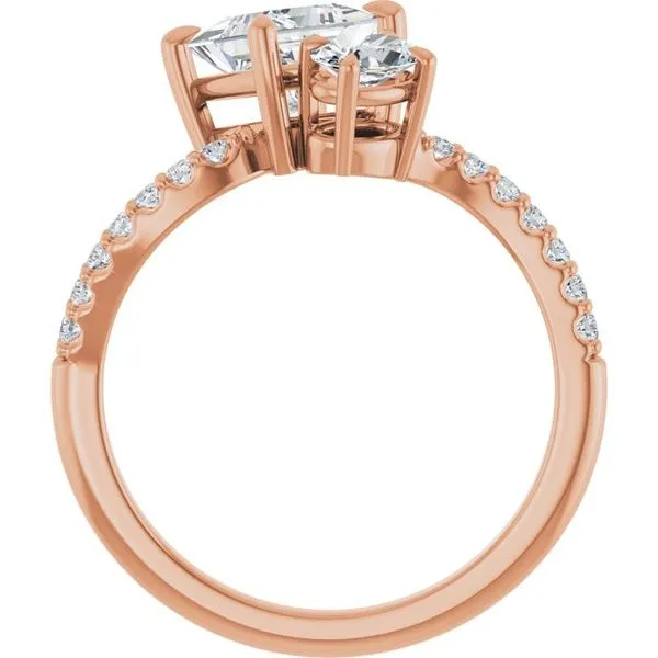 Two-Stone Bypass Engagement Ring Image 2 Raleigh Diamond Fine Jewelry Raleigh, NC