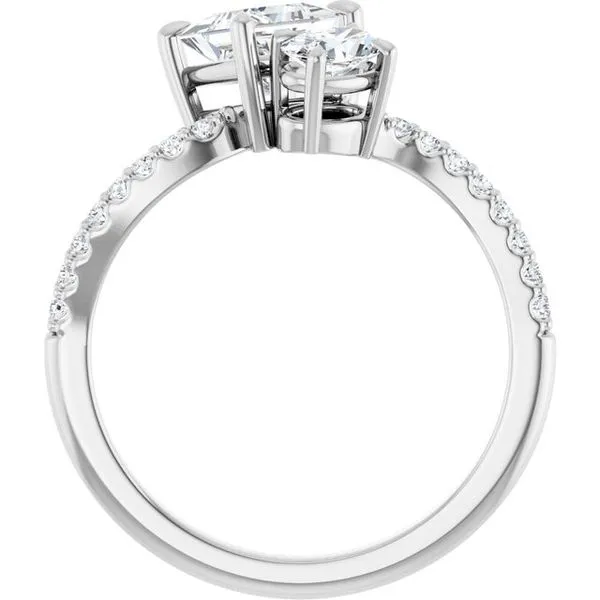 Two-Stone Bypass Engagement Ring Image 2 Raleigh Diamond Fine Jewelry Raleigh, NC