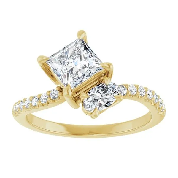 Two-Stone Bypass Engagement Ring Image 3 Raleigh Diamond Fine Jewelry Raleigh, NC