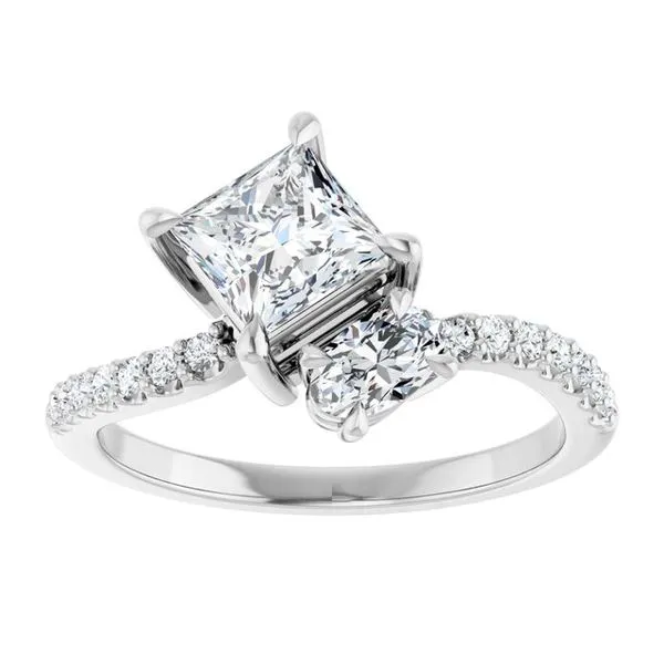 Two-Stone Bypass Engagement Ring Image 3 Raleigh Diamond Fine Jewelry Raleigh, NC