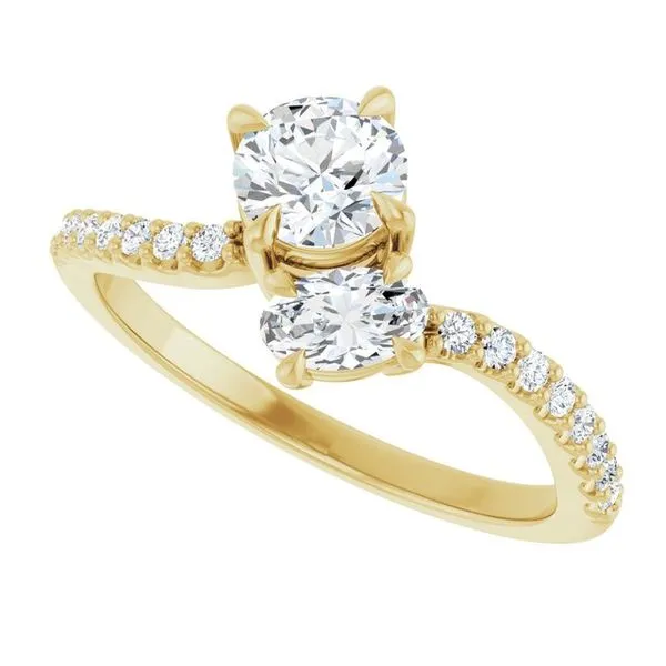 Two-Stone Bypass Engagement Ring Image 5 Raleigh Diamond Fine Jewelry Raleigh, NC