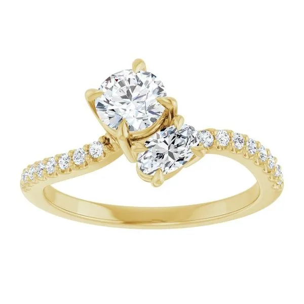Two-Stone Bypass Engagement Ring Image 3 Raleigh Diamond Fine Jewelry Raleigh, NC
