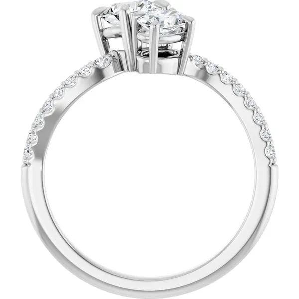 Two-Stone Bypass Engagement Ring Image 2 Raleigh Diamond Fine Jewelry Raleigh, NC