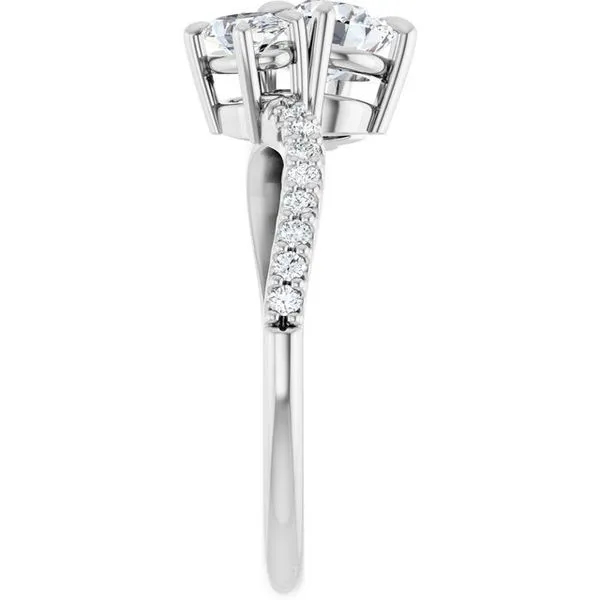 Two-Stone Bypass Engagement Ring Image 4 Raleigh Diamond Fine Jewelry Raleigh, NC