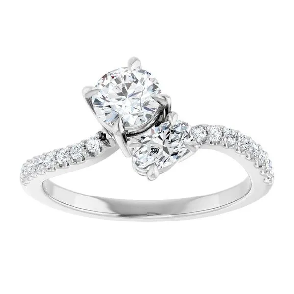 Two-Stone Bypass Engagement Ring Image 3 Raleigh Diamond Fine Jewelry Raleigh, NC