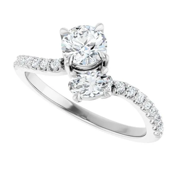 Two-Stone Bypass Engagement Ring Image 5 Raleigh Diamond Fine Jewelry Raleigh, NC