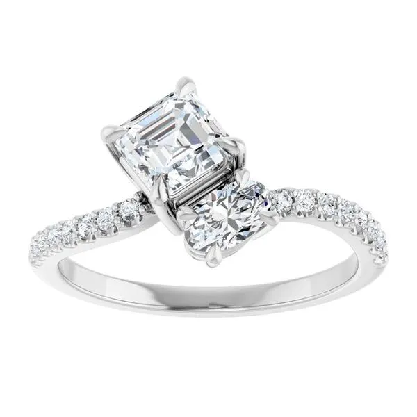 Two-Stone Bypass Engagement Ring Image 3 Raleigh Diamond Fine Jewelry Raleigh, NC