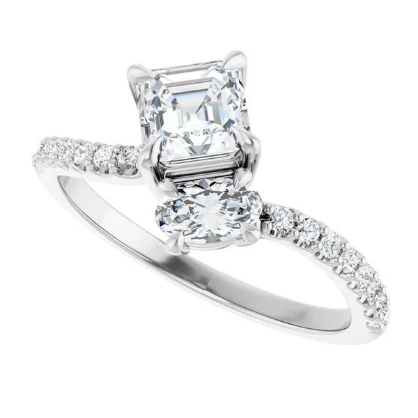 Two-Stone Bypass Engagement Ring Image 5 Raleigh Diamond Fine Jewelry Raleigh, NC