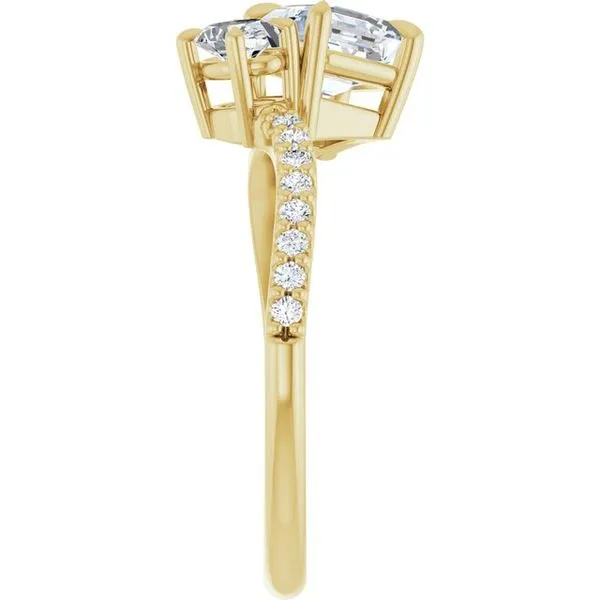 Two-Stone Bypass Engagement Ring Image 4 Raleigh Diamond Fine Jewelry Raleigh, NC