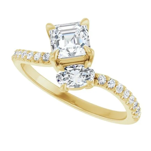 Two-Stone Bypass Engagement Ring Image 5 Raleigh Diamond Fine Jewelry Raleigh, NC