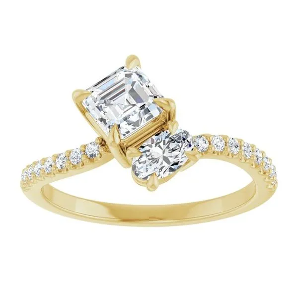 Two-Stone Bypass Engagement Ring Image 3 Raleigh Diamond Fine Jewelry Raleigh, NC