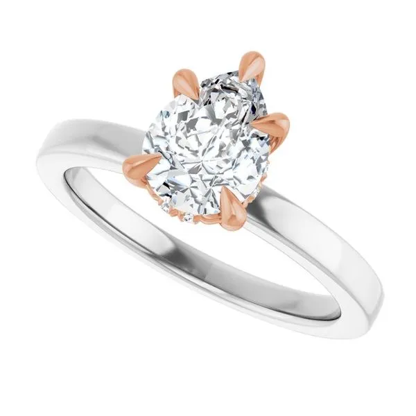 Claw-Prong Hidden Halo-Style Engagement Ring Image 5 Hudson Valley Goldsmith New Paltz, NY