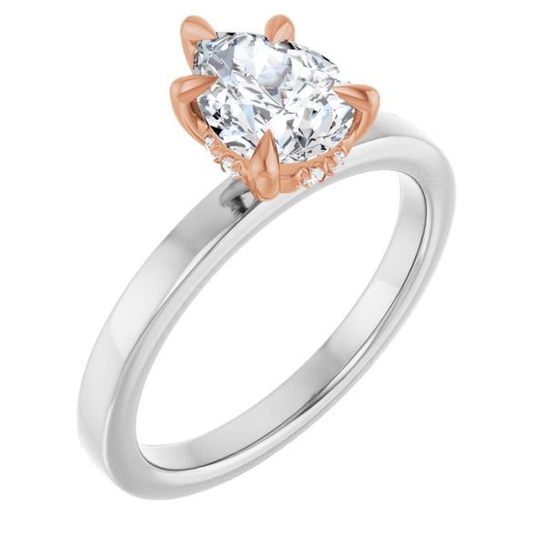 Claw-Prong Hidden Halo-Style Engagement Ring