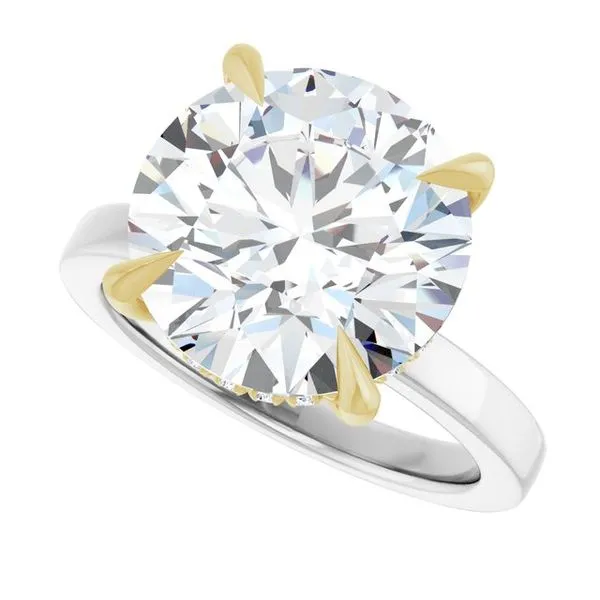 Claw-Prong Hidden Halo-Style Engagement Ring Image 5 Hudson Valley Goldsmith New Paltz, NY