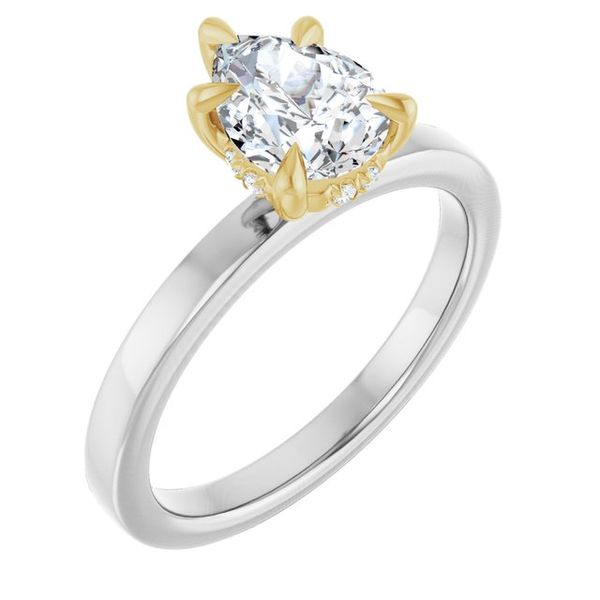 Claw-Prong Hidden Halo-Style Engagement Ring