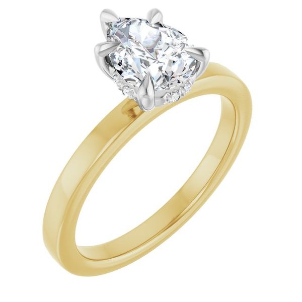 Claw-Prong Hidden Halo-Style Engagement Ring