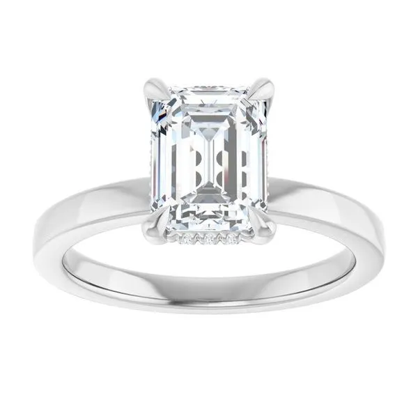 Claw-Prong Hidden Halo-Style Engagement Ring Image 3 Hudson Valley Goldsmith New Paltz, NY