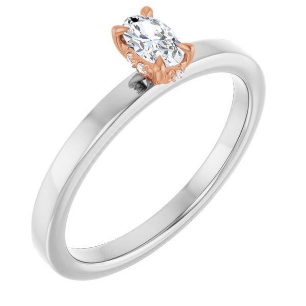 Claw-Prong Hidden Halo-Style Engagement Ring