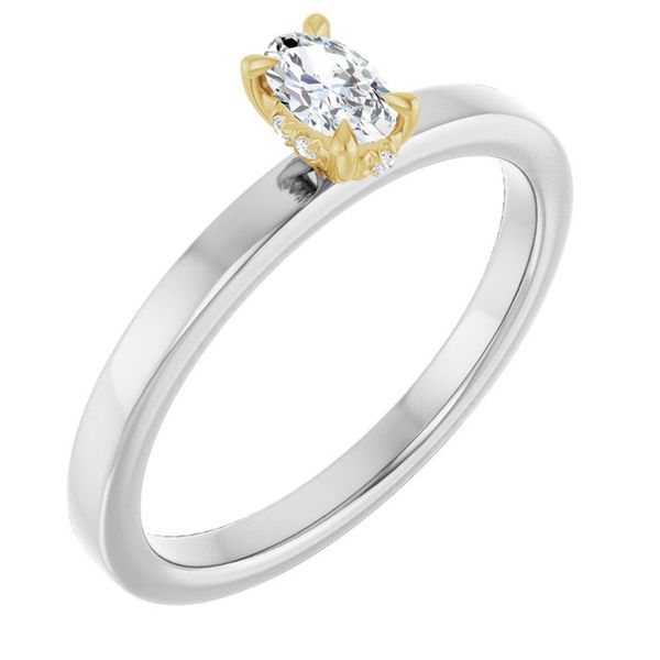 Claw-Prong Hidden Halo-Style Engagement Ring