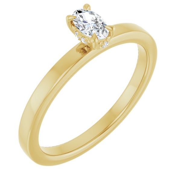 Claw-Prong Hidden Halo-Style Engagement Ring