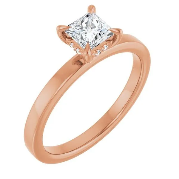 Claw-Prong Hidden Halo-Style Engagement Ring
